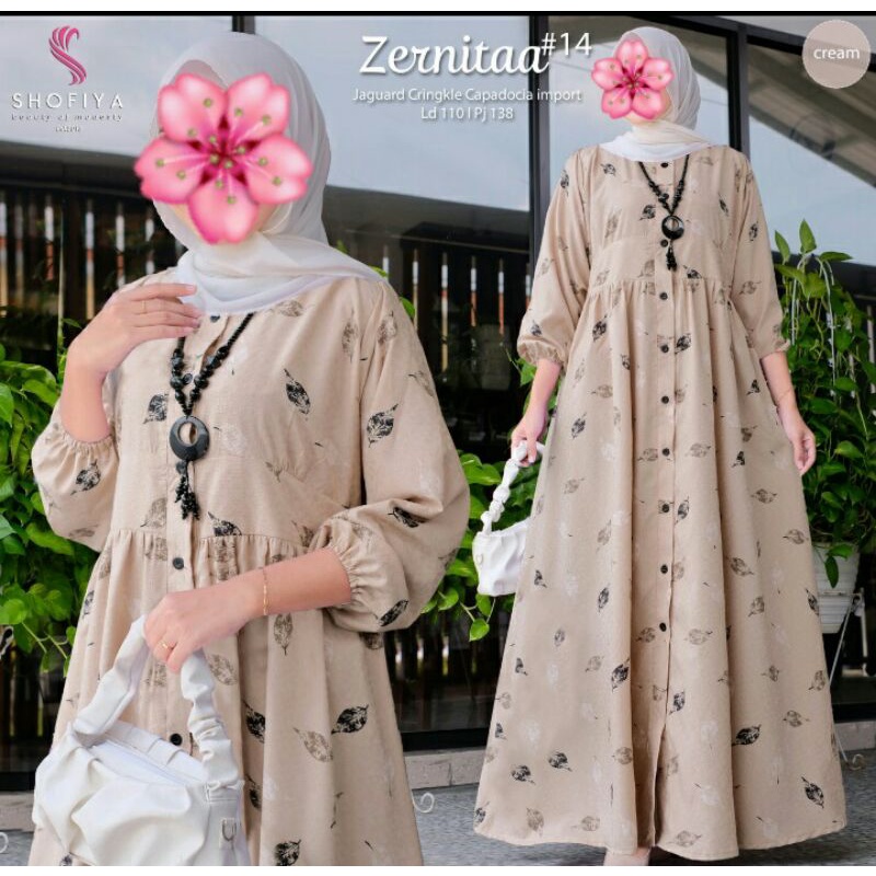 gamis cantik zernitaa #14 crinkle Original by Shofiya