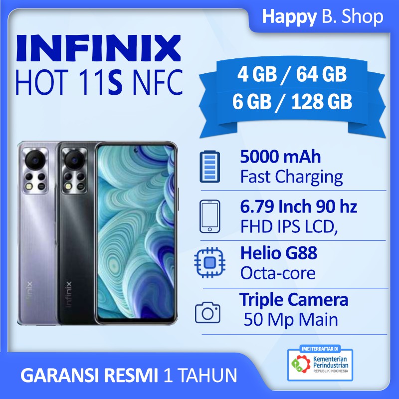 Jual Infinix Hot 11s NFC - Hot 11 4/64 - 6/128 Resmi Indonesia|Shopee ...