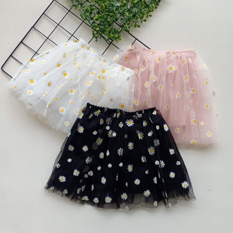 Rok Tutu anak import usia 1-6th pendek Tile Tumpuk Import Lembut motif BUNGA / Grosir Pakaian Anak murah / rok tutu anak import premium