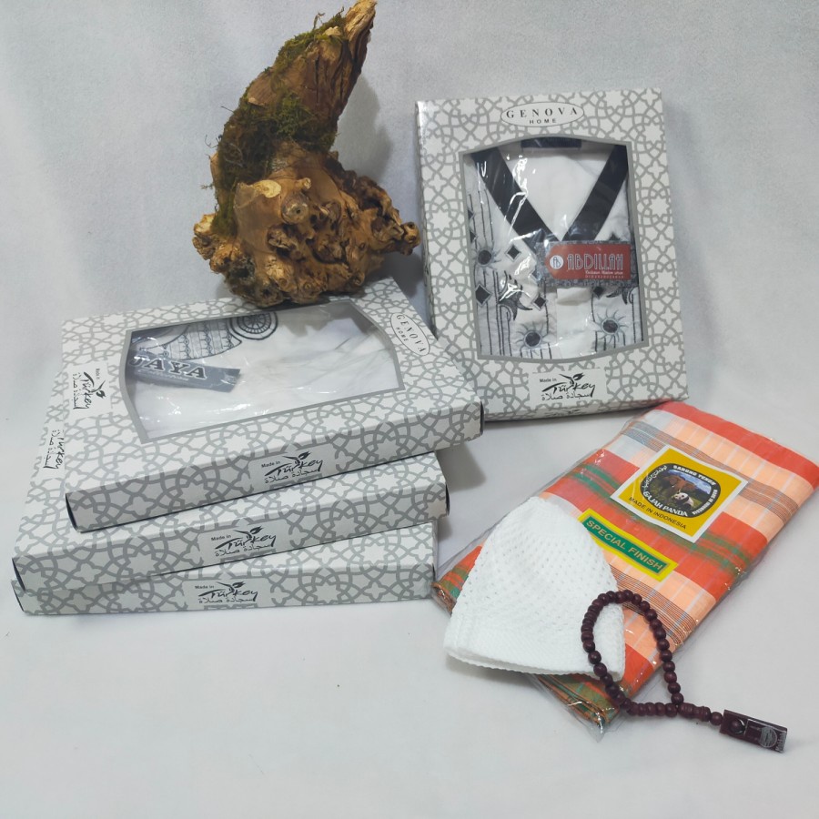 hampers lebaran /sumbangan/souvenir baju koko sarung peci tasbih/harga grosir