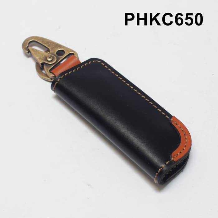 dompet stnk mobil motor model slim gantungan kunci hitam tan PHKC650