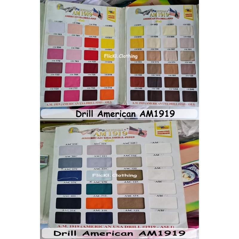 Bahan Kain Drill American AM1919 Katun Polyster Kemeja Seragam Drill AM1919 eceran