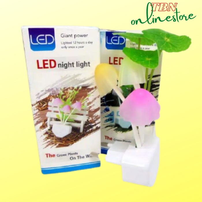 Lampu LED night light lampu tidur hias jamur avatar mini sensor cahaya