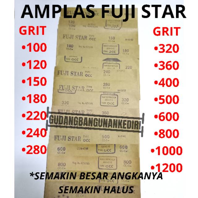 [TERLENGKAP] Amplas FUJI STAR / Amplas FUJISTAR / Remplas FUJI STAR / Kertas gosok FUJISTAR