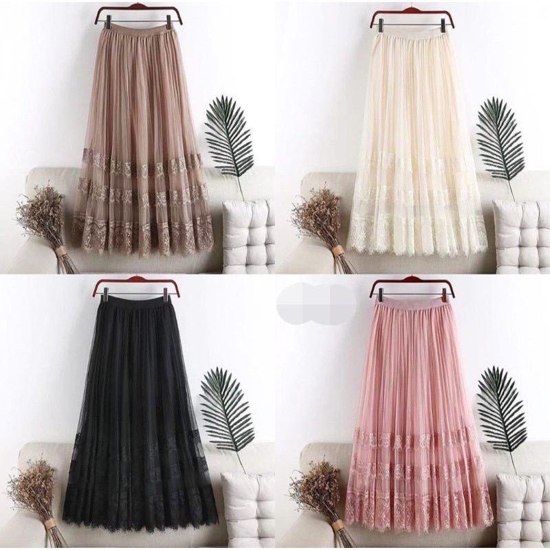 ROK PANJANG TUTU RENDA IMPORT