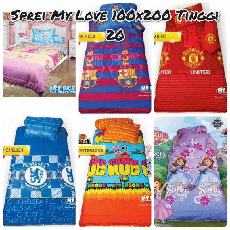 SPREI MY LOVE UKURAN 100X200 & 120x200 TINGGI 20