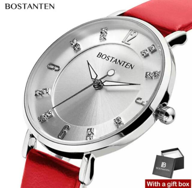 Bostanten Jam tangan fashion wanita/jam tangan kulit/jam tangan kasual Original FREE Box