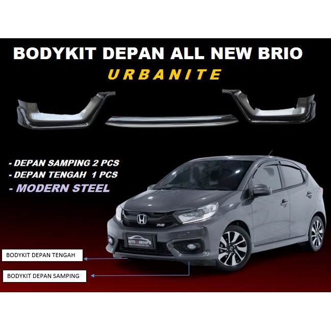 FRONT UNDER SPOILER | BODYKIT BUMPER DEPAN ALL NEW BRIO URBANITE 2018 - NOW