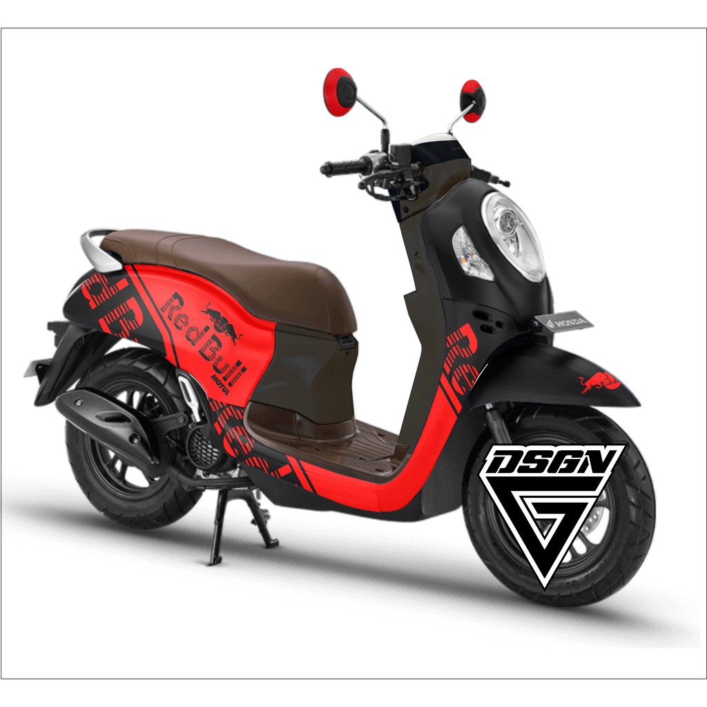 Decal scoopy full body Full Blok Decal Scopy Dekal New Fi 2021 PRESTIGE Retbull merah free design