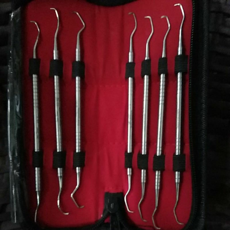 SCALER MANUAL CURRETE GRACEY SET ISI 7 PIECES Dental instrument Kit Kulzer