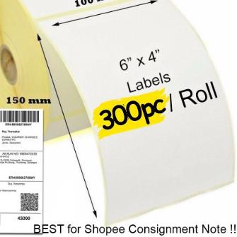 

♟ LABEL STICKER SEMICOATED BARE 100x150mm 10x15cm 300Pcs Core 1 inch SIZE A6 ALAMAT ♬