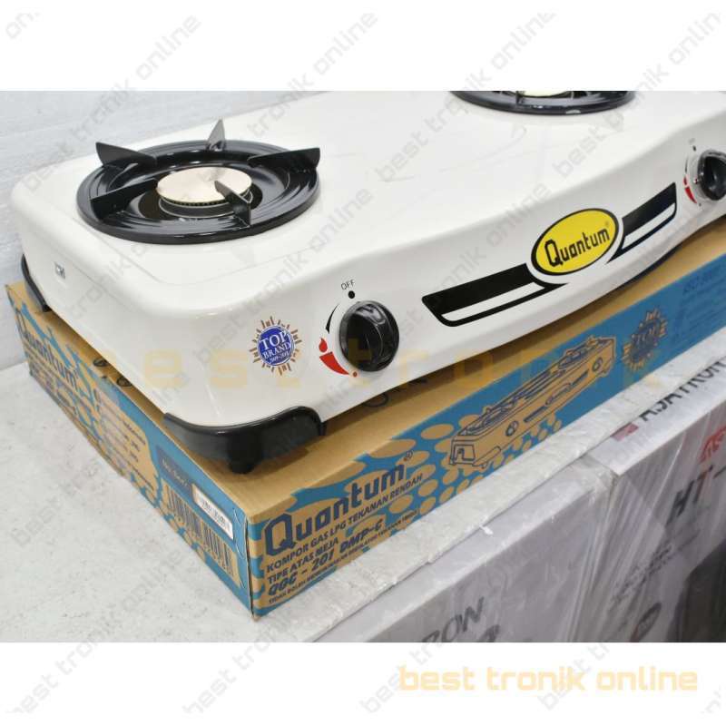 Kompor Gas Quantum 2 Tungku QGC-201 DMPC Burner Kuningan Bahan Tebal Berkwalitas