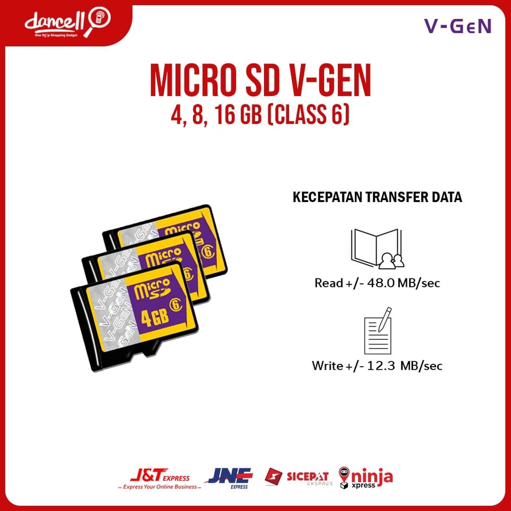 MEMORI VGEN 4GB 8GB 16GB CLASS 6 KARTU SD MEMORY CARD HP ORIGINAL KARTU MEMORI VGEN MURAH MMC V-GEN