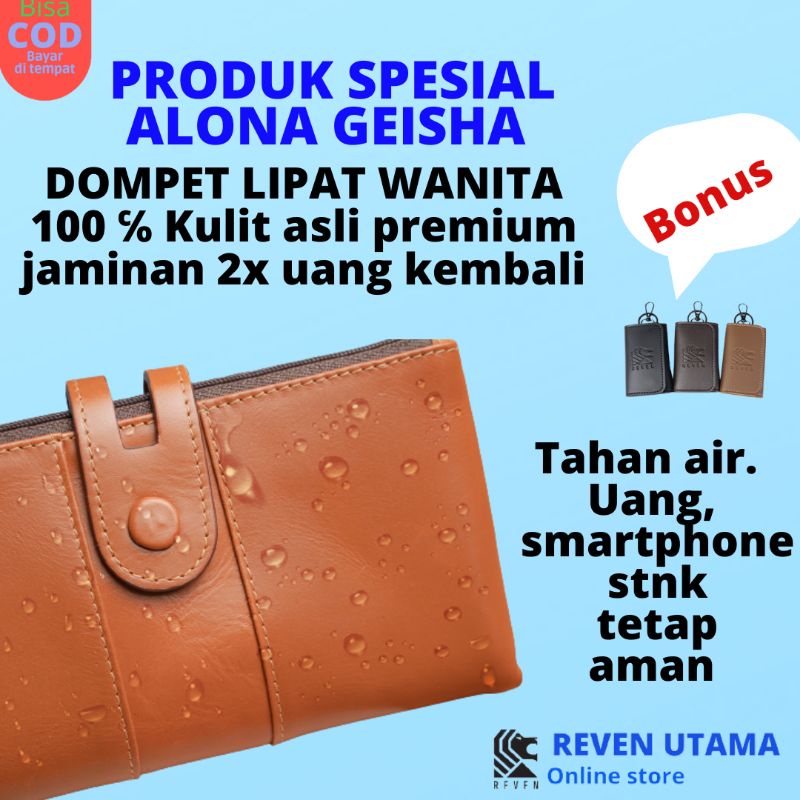 dompet lipat kulit asli wanita alona geisha
