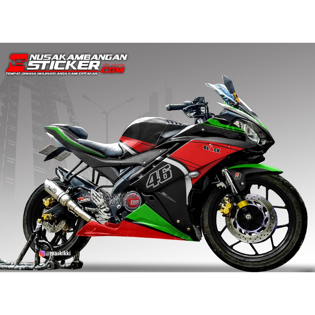 Stiker R15 V2 Merah Hitam 46
