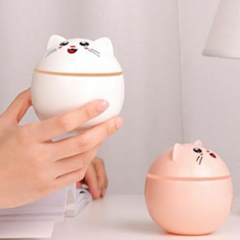 Humidifier Original Pelembab Pewangi Udara Ruangan Kamar Purifier Diffuser Portable lampu 7 warna Motif Karakter Kucing Terapi Essential oil uap-2