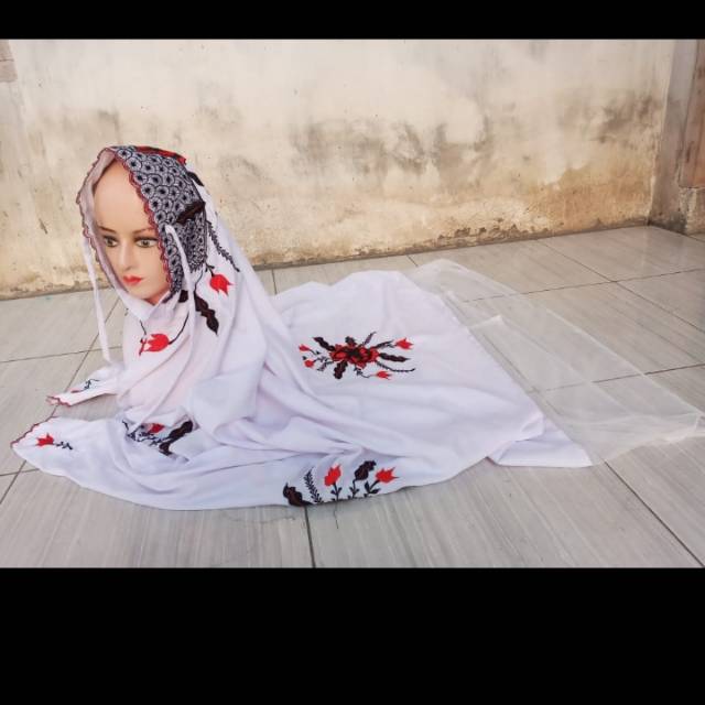 Mukena Potongan Bordir Berlengan