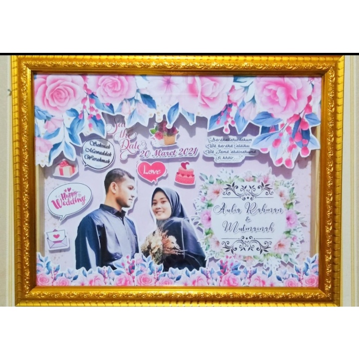 Bingkai 3d, kado wedding, kado unik, Scrapframe 3d