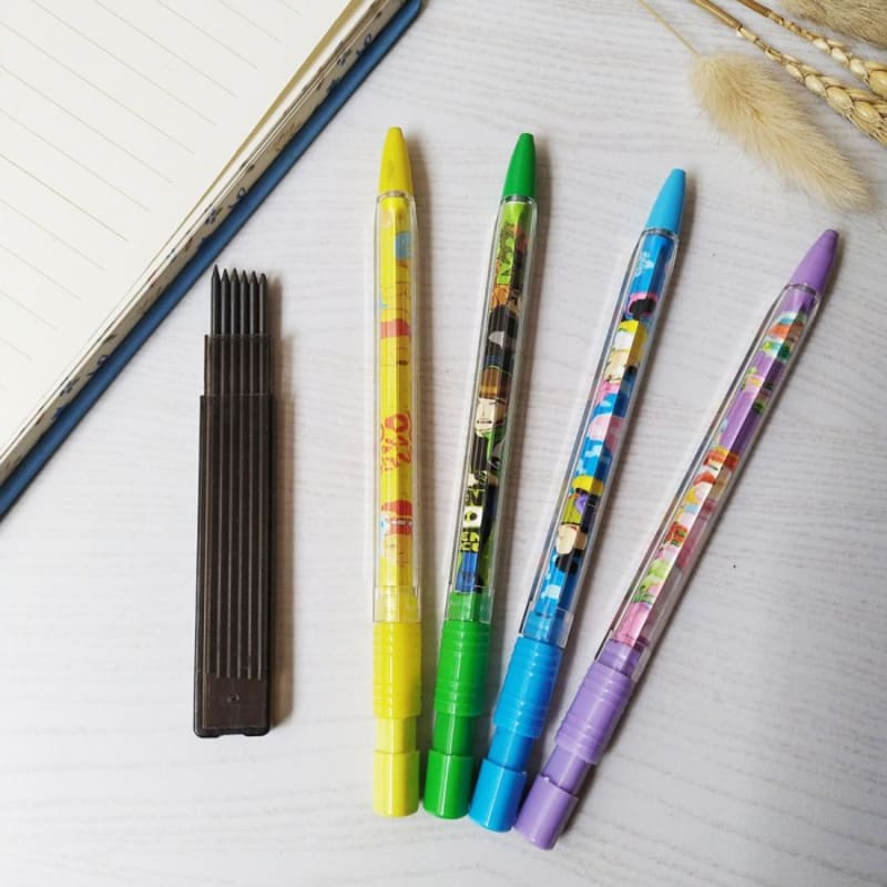 

Pensil Mekanik 2mm + Rautan Diujung Pensil - KARTUN KARAKTER