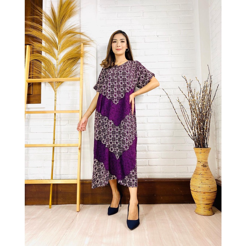 Daster Batik Murah Baju Tidur Batik Murah Adem Nyaman Daster Batik Pekalongan Daster Yukensi-Kalawong-Ungu