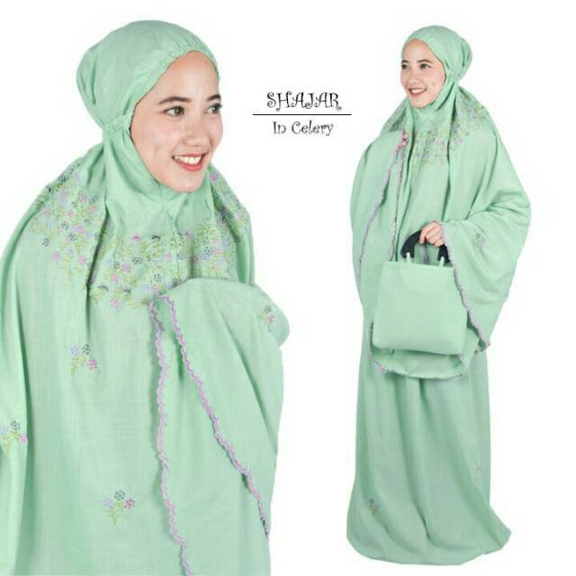 Mukena katun bordir Shajar