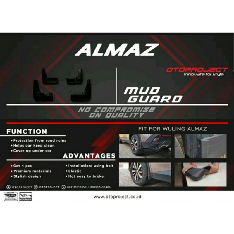 Mud Guard Wuling Almaz Merk Otoproject