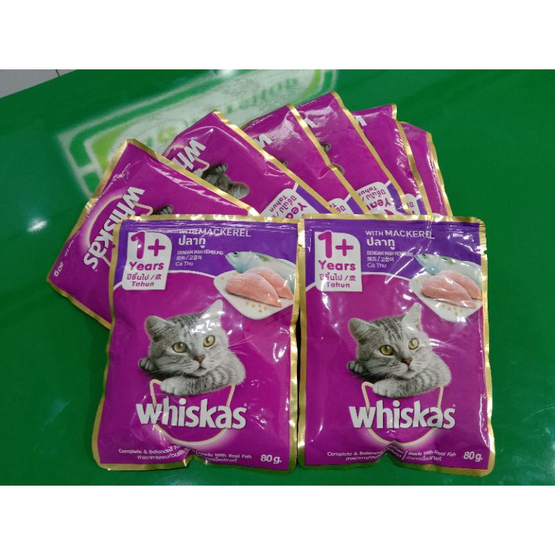 makanan Basah Whiskas Sachet makarel adult 80gr / Makanan kucing basah