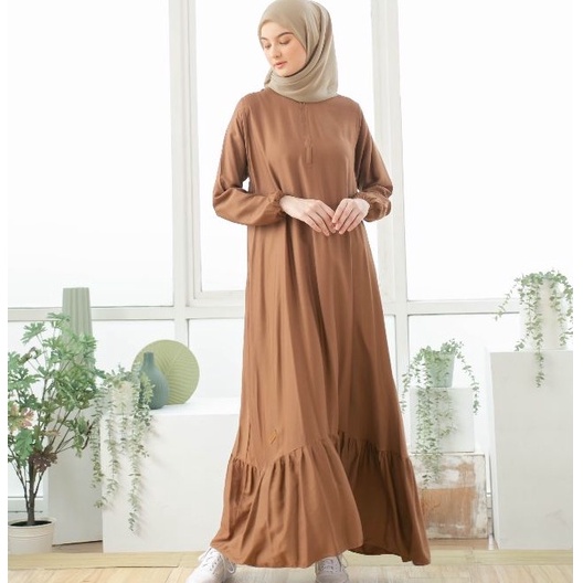 MARIHA DRESS | Gamis Polos Premium Simpel Bahan Rayon Pure Effect by Aznii