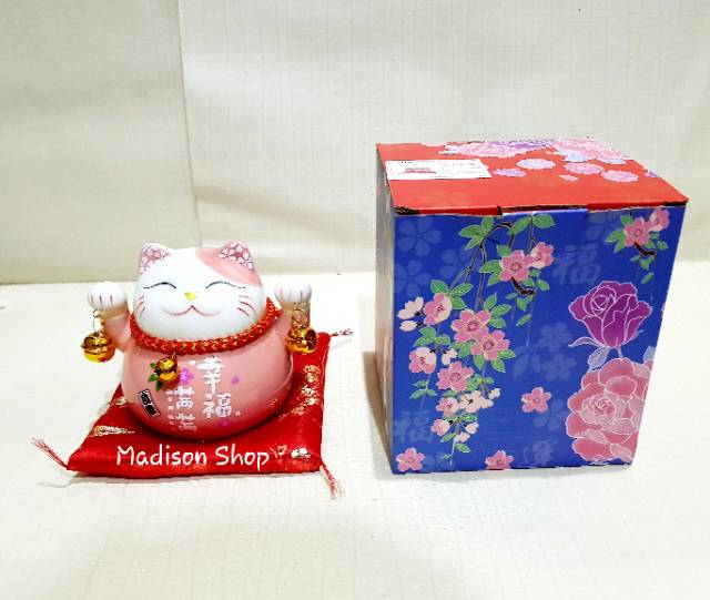 Maneki Neko Lucky Cat Zhao Chai Mao Kado Pembukaan Toko Hadiah Ultah Murah Dekorasi Imlek