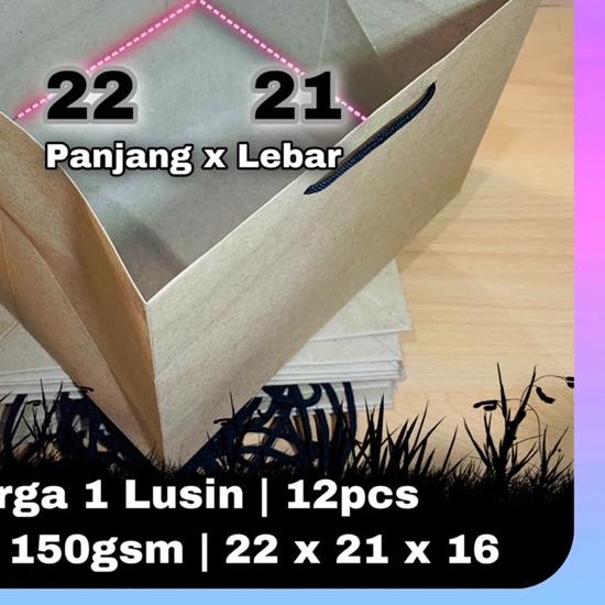 

☄ paper bag kotak bento paperbag nasi box tumpeng mini / LUSIN 21 x 22 ➼