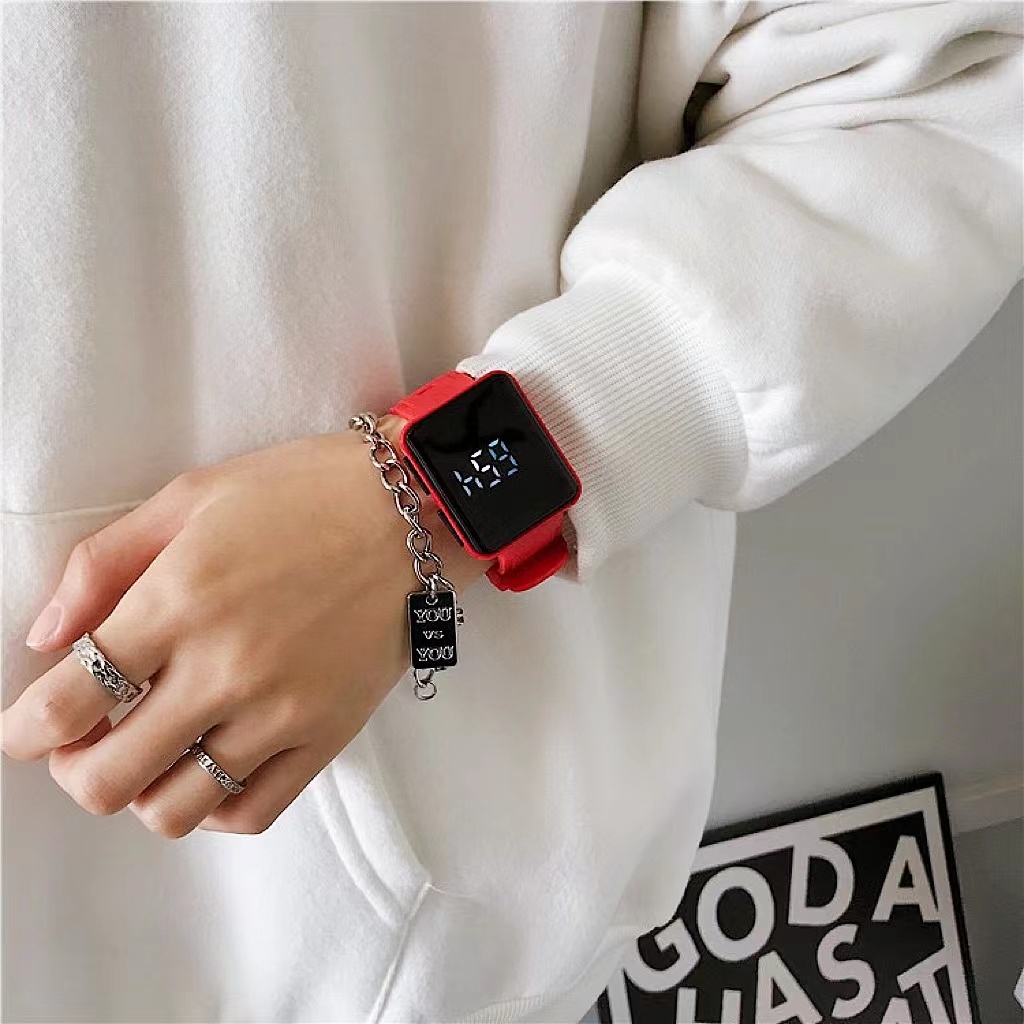 COD✅ Jam Tangan Digital Wanita Pria LED Watch Anti Air Rubber Couple Electronic Fashion Murah   S1204