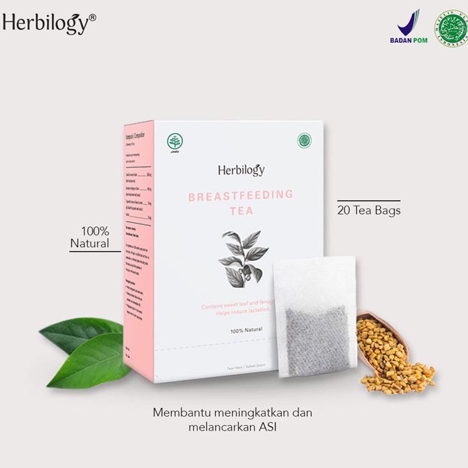 Herbilogy Breastfeeding Tea | Teh Herbal Untuk Melancarkan Asi  BPOM 20 Pcs/Box
