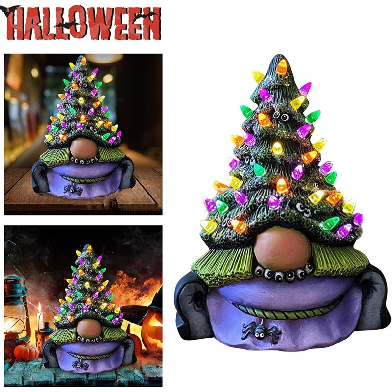 Patung Gnome Dengan Topper Pohon Untuk Dekorasi Halloween