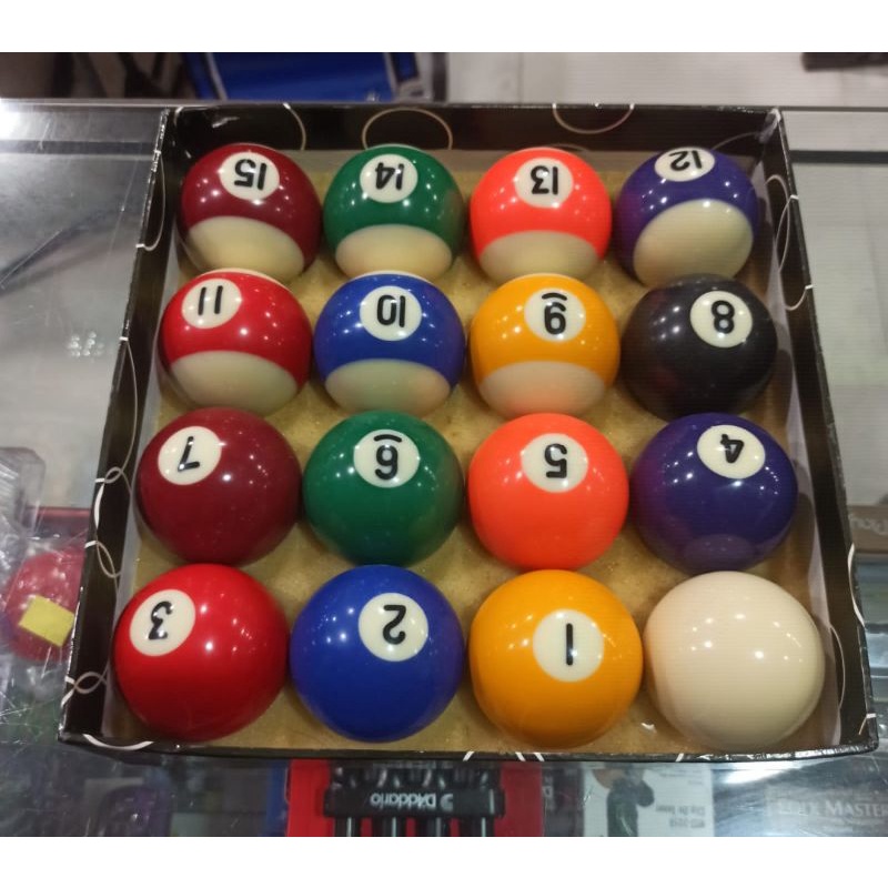 Bola Billiard 1set + Kapur 6set