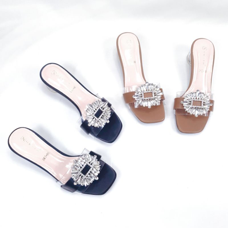 Norvid Shimmery Single Strap Heels DK88