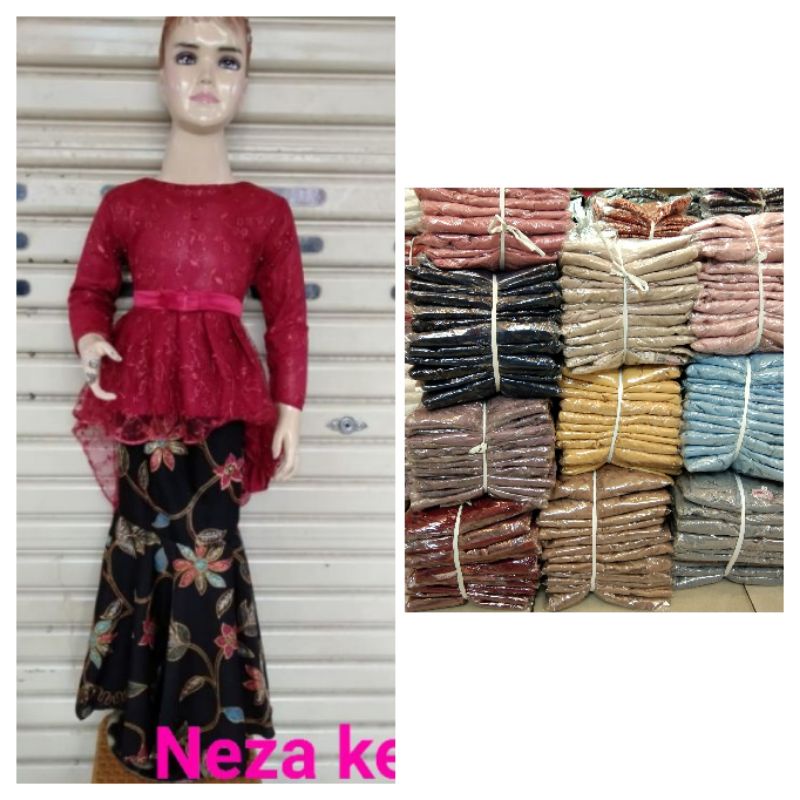 SETELAN KEBAYA ANAK 10 WARNA//KEBAYA TULLE ANAK//KEBAYA PESTA ANAK//DRESS ANAK