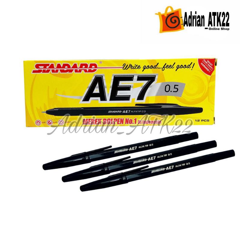 

PULPEN STANDAR AE7// HITAM 0,5//LUSINAN 12Pcs