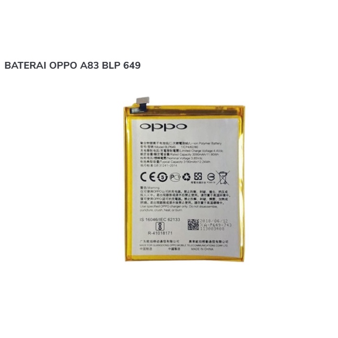 Battery Baterai Batre Handphone OPPO A83/ BLP 649 BLP-649 BLP649