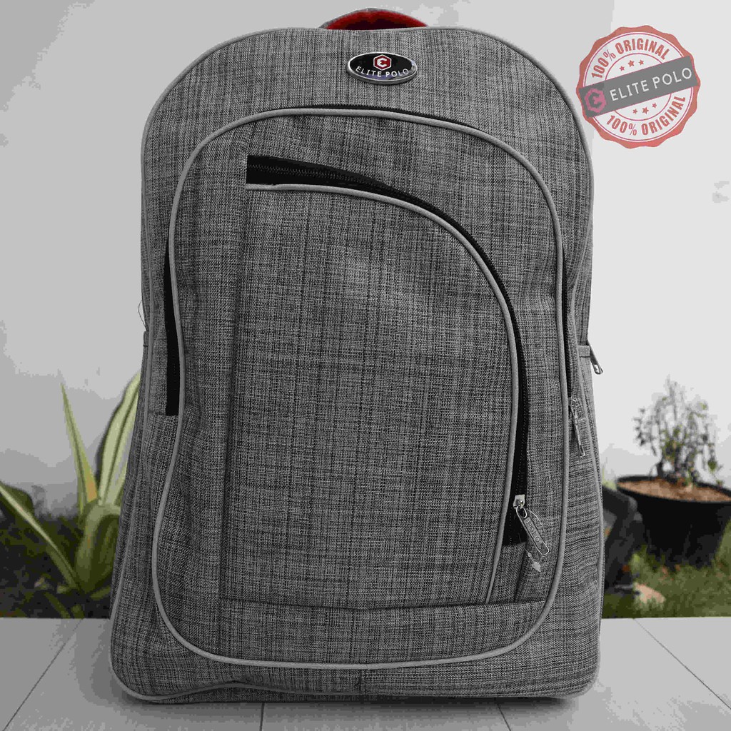 Jual Tas Ransel Laptop Elte Polo Original Sekolah Kuliah Seminar Murah Warna Abu2