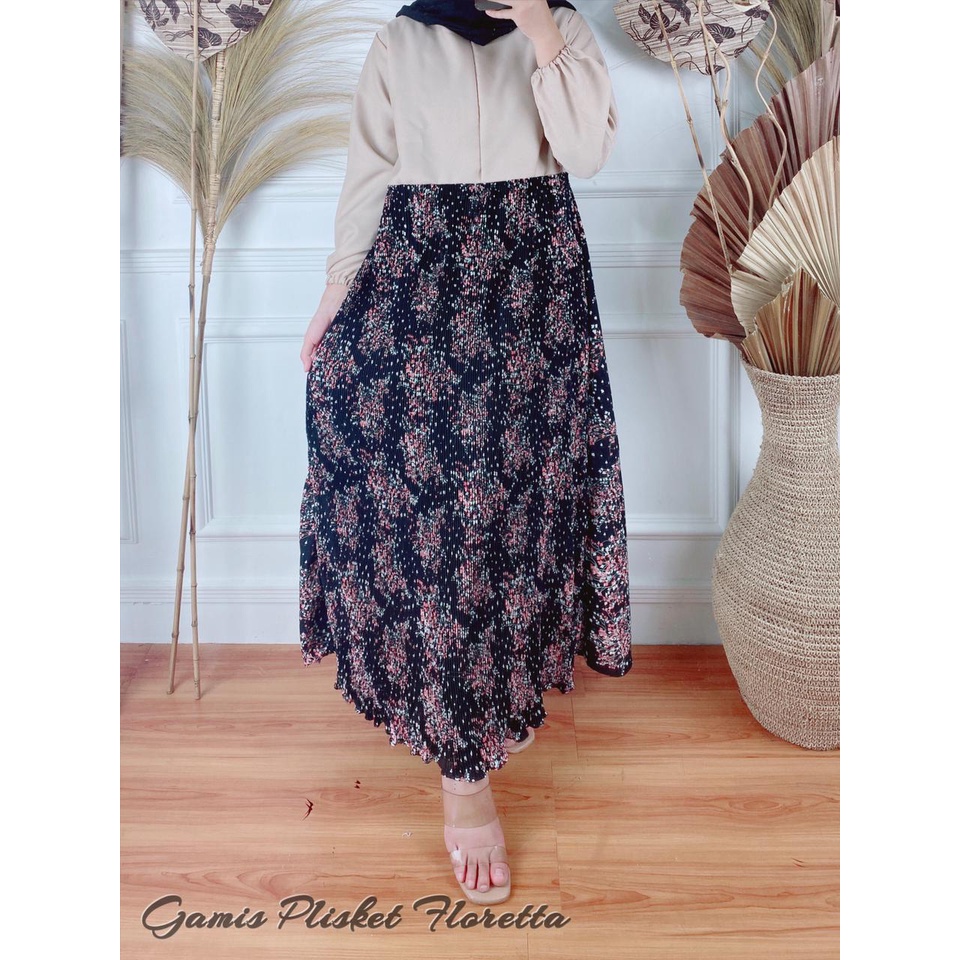 Gamis Monalisa Plisket motif Floretta