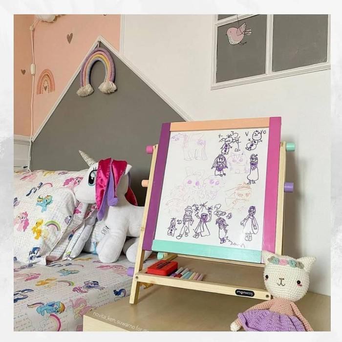 

Mija/ Papan Tulis 2 In 1 Menkay Whiteboard Blackboard - Pastel