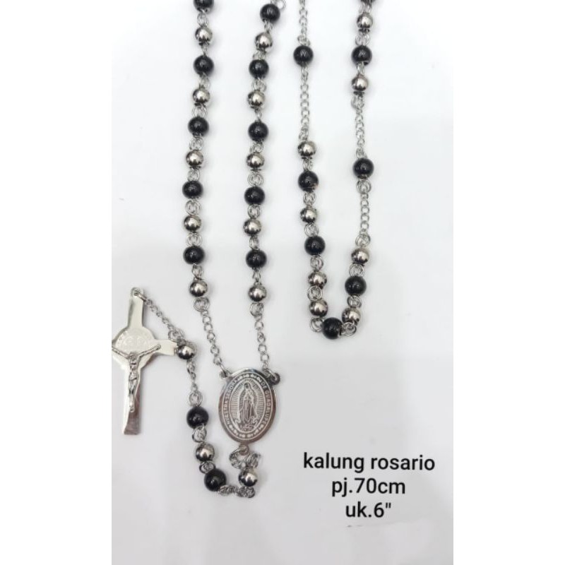 Kalung Rosario Silver Titanium114