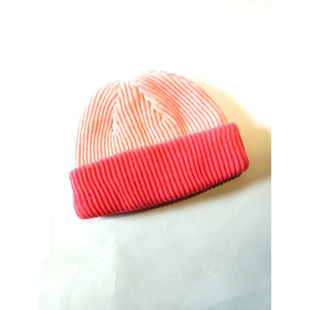 Short beanie hat skate series 2 tone 2in1 bisa bolak balik