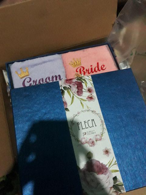 Hampers Handuk Couple Terry Palmer 50x100 Seserahan Sangjit Kado Hadiah Wedding Pernikahan Lamaran