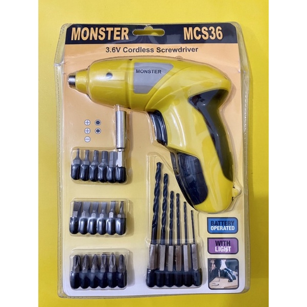 Alat Mesin Bor Tangan / Alat bor portable monster mcs36 atau 3.6V Cordless Screwdriver