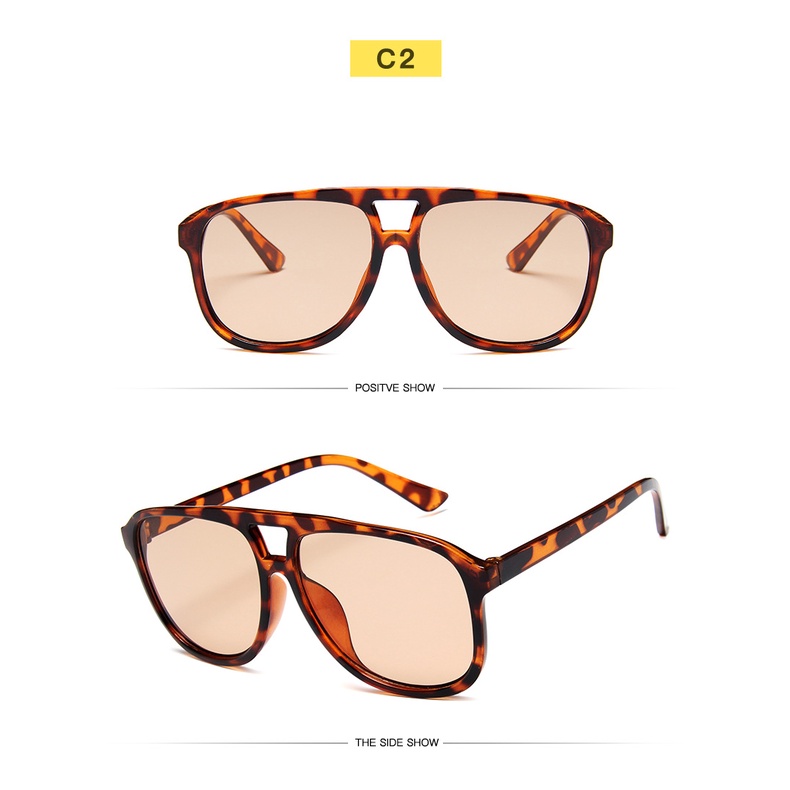 Kacamata Hitam Lensa Persegi Oversize Warna Permen Gaya Retro Untuk Pria Dan Wanita