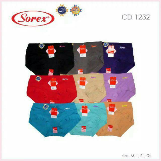 6 Pcs CD SOREX 1232 Soft &amp; Comfort Wanita Dewasa | Celana Dalam Perempuan Dewasa Sguna Grosir Lusinan Setengah