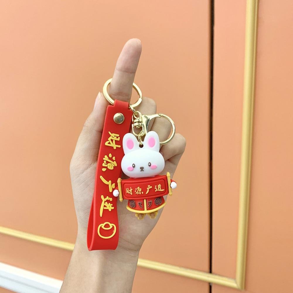 Lanfy Kelinci Gantungan Kunci Pria Wanita Gantungan Kunci Mobil Ransel Liontin Kunci Gesper Kelinci Hadiah Tahun Key Lanyard