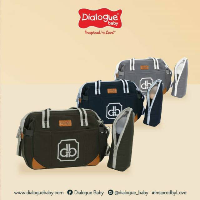 DIALOGUE BABY SMALL DIAPER BAG + THERMOSTAT BOTTLE CONTAINER  CLASSY SERIES DGT 7410