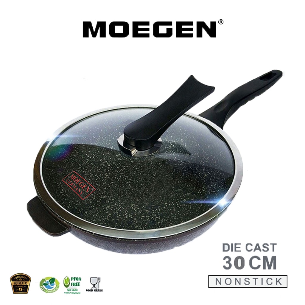 MOEGEN Germany Wok Pan 30cm + Tutup Kaca